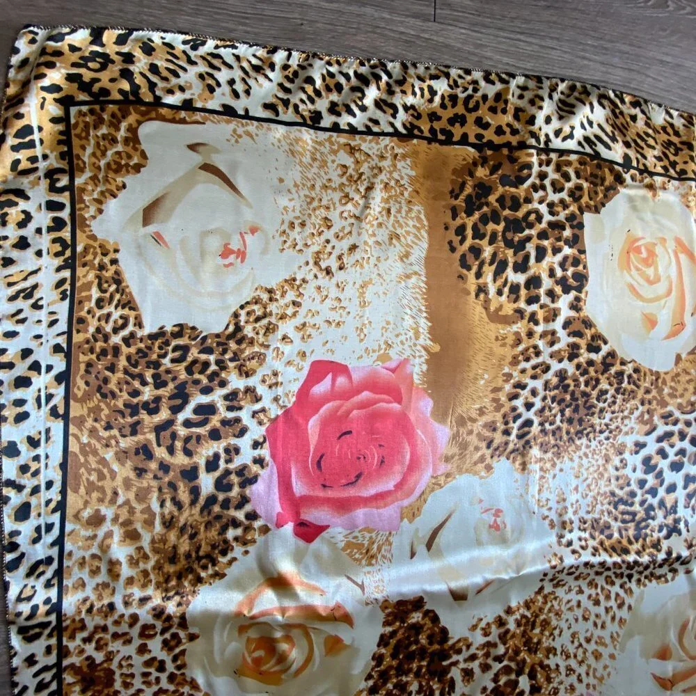 Large Scarf  Roses & Animal Print  37